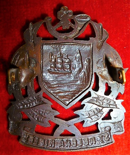 St. Helena Rifles scarce OSD Bronze die cast Cap Badge circa 1914-46  